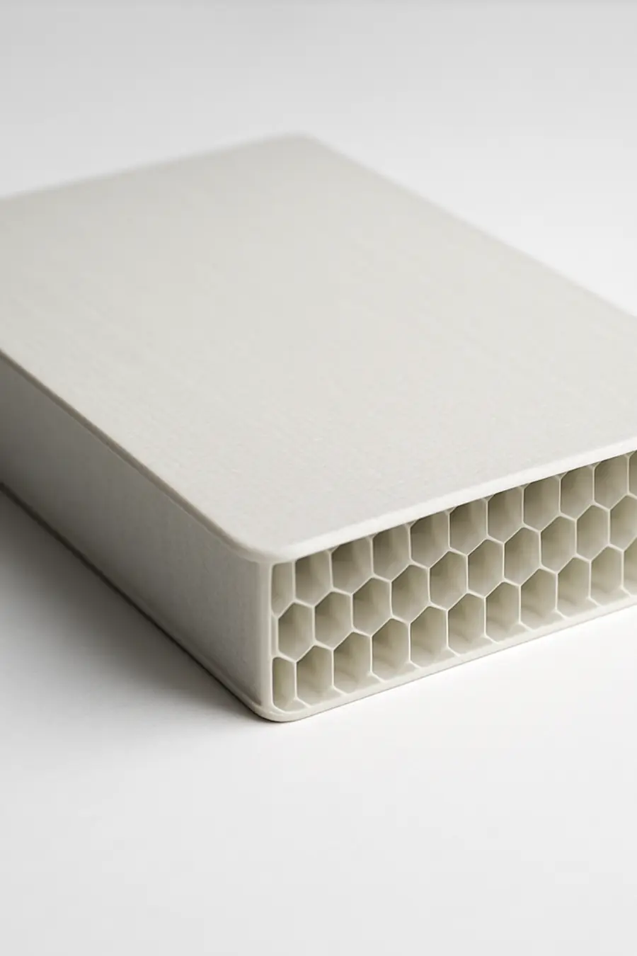 Panel con núcleo honeycomb visto en corte