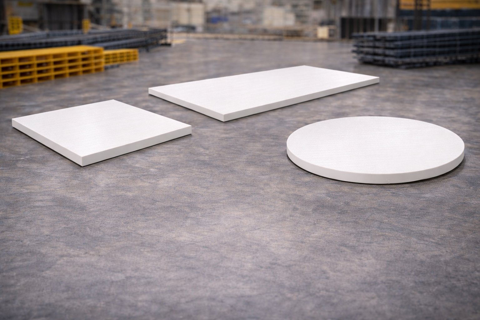 Panel compuesto FRP con núcleo honeycomb sobre mesa industrial